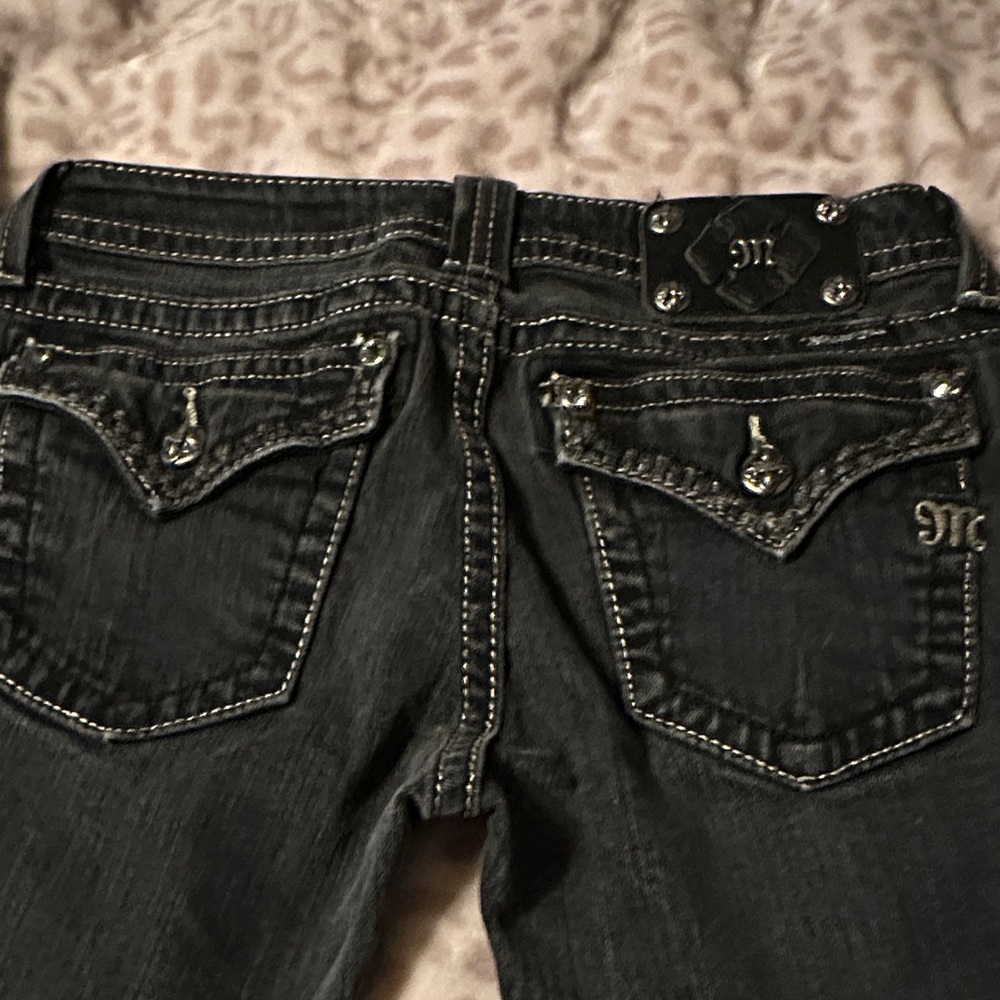 Miss Me Black Skinny Jeans with Embellished Pockets